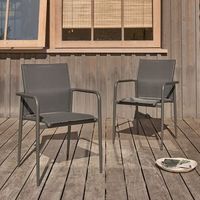 lote de 2 sillones de aluminio gris