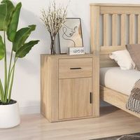 mesita de noche - mueble de dormitorio - madera contrachapada - roble sonoma 50x36x60cm