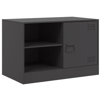 Mueble Para Tv De Acero Negro 67x39x44 Cm Vidaxl