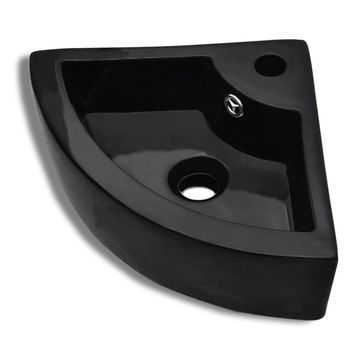 Lavabo Con Rebosadero 45x32x12,5 Cm Negro Vidaxl