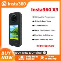 insta360 x3 - camara de accion 360      resistente al agua con sensores de 12 y 48mp video 360      hdr activo 57k foto 360      72mp lente unica 4k