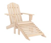 vidaxl silla jardin adirondack con otomana madera maciza de abeto
