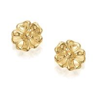 9ct gold flower stud earrings - 65mm - g0142