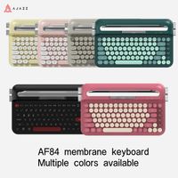teclado inalambrico de membrana delgada ajazz af84 modo dual 24gbt estilo punk tipo escritura funciona con bateria aaa puede colocarse en una tableta