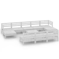 juego de muebles de jardin 11 piezas madera maciza de pino blanco