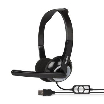 Hamlet HHEADMUS auricular y casco Auriculares Alámbrico Diadema Oficina/Centro de llamadas Negro