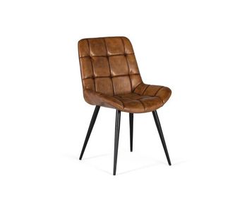 Esta silla tapizada en piel de color marrón aportan un aire suave y acogedor a cualquier espacio. el diseño de las sillas también está pensado para crear un salón excepcional.