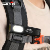 warsun - juego de 2 linternas led t7 para llavero 450 lumenes mini linterna portatil con iman linterna de bolsillo luz de trabajo