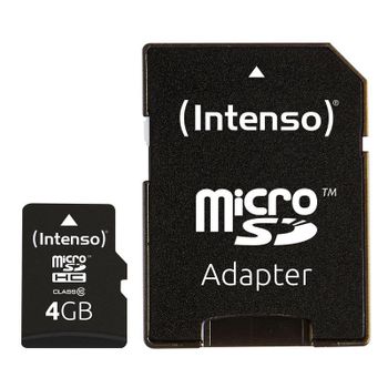 Tarjeta MicroSDHC Intenso 4GB Clase 10 Resistente y Rápida