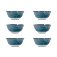 set 6 boles porcelana azul 15 cm
