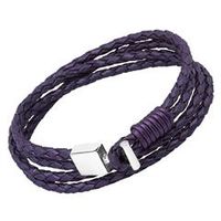 pulsera purpura acero inoxidable cierre grabado
