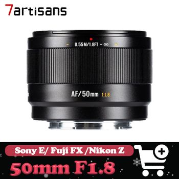 Lente de Cámara Prime 7artisans 50mm F1.8 con Enfoque Automático APS-C para Sony A6400, Nikon Z9, Fuji X-T100, para Fotografía de Retratos y Paisajes