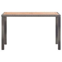 mesa de jardin  mesa de exterior madera maciza acacia gris y marron 123x60x74 cm