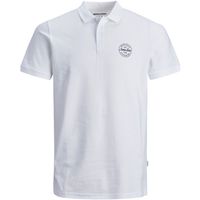 jack  jones polo 12205278 jjeshark polo ss noos pls white navy blazer para hombre