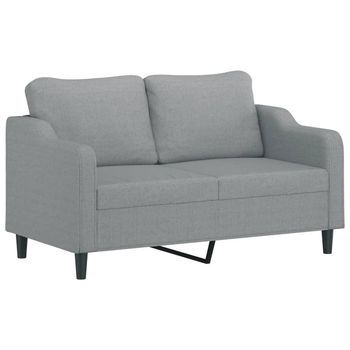 Sofá De 2 Plazas | Sofá De Salón | Sofá De Descanso De Tela Gris Claro 140 Cm