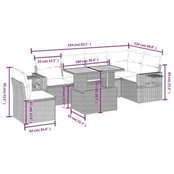 Conjunto De Sofás Para Jardín Exterior (con Cojines, Combinación De 7 Piezas)