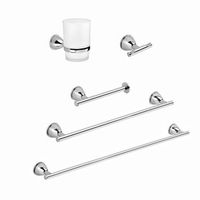 set 5 piezas accesorios bano de pared economicos cromo  gemma