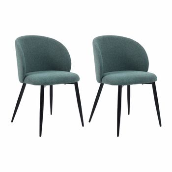 2 sillas acolchadas de tela verde agua