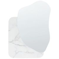 espejo de pared decorativo mdf estilo moderno 80 x 60 cm asimetrico accesorios marmol blanco arvert