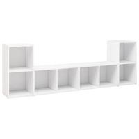 muebles de salon 4 pzas  mueble tv madera ingenieria blanco 72x35x365 cm cfw21699