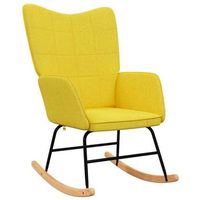 silla mecedora de tela amarillo mostaza vidaxl