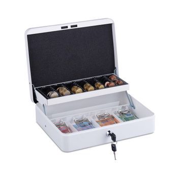 Cajón De Efectivo Con Contador De Monedas - White/silver - 8.8x30.5x25cm