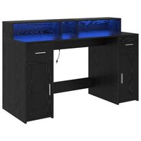 escritorio roble negro madera de ingenieria 140 x 55 x 91 cm vidaxl