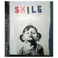 legendarte - cuadro lienzo impresion digital - smile banksy - decoracion pared cm 50x60