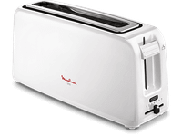 tostadora - moulinex ls1a11 uno 900 w 7 niveles de tostado 1 ranura funcion parada automatica bandeja recogemigas blanco