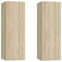 muebles de tv 2 uds madera contrachapada roble 305x30x90 cm vidaxl