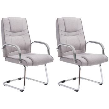 Set De 2 Sillas Cantilever Xxl Attila En Tela Gris 67x60x104 Cm Clp