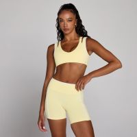 sujetador deportivo de doble capa con contraste velocity para mujer de mp - crema mantequilla - l