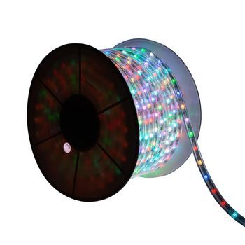 Manguera Led Redonda 220v Rgb 36 Led/m Bobina 50m Corte 100cm Ip65 Rgb