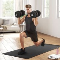 homcom barra de pesas corta de 25 kg - pares de mancuernas - peso ajustable - 12 discos - barras incluidas - entrenamiento muscular y potencia - acero negro