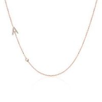 14 quilates cadena de oro rosa con diamantes personalizable