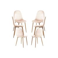 pack 6 sillas teok terciopelo de terciopelo 843942 cm - beige