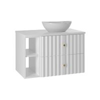 mueble lavabo individual 80cm paneles de melamina y de mdf blanco