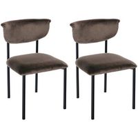 juego de 2 sillas de comedor gambell terciopelo marron 53x52x78 cm clp