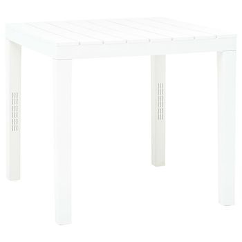 Mesa De Jardín De Plástico Blanco 78x78x72 Cm Vidaxl