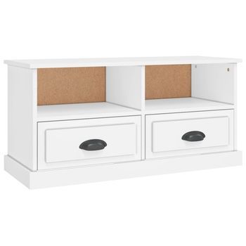 Mueble Tv | Mueble De Salón | Armario Tv Madera Contrachapada Blanco 93x35,5x45 Cm