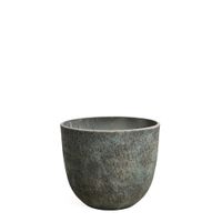 macetero decorativo de cemento verde y gris envejecido h36