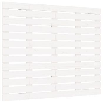 Cabecero Cama De Pared | Panel De Cabecera Madera Maciza Pino Blanco 141x3x91,5 Cm