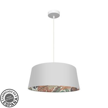 FABRILAMP Lámpara de techo colgante 50d Tunez 1xe27 Blanco/blanco-estampado