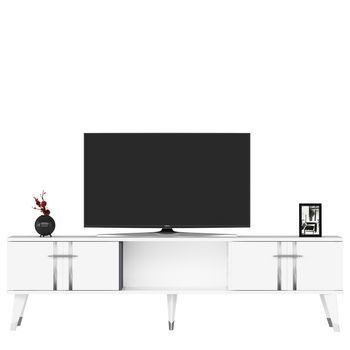 Mueble Tv Asel Blanco Plata