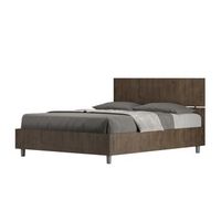 cama doble con almacenaje 140x200 con cabecera recta nogal demas