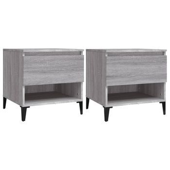 Mesas Auxiliares 2 Uds Contrachapada Gris Sonoma 50x46x50 Cm Vidaxl