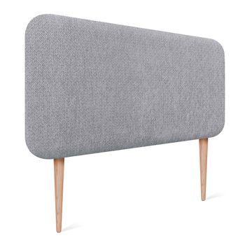 Dhome Cabecero Tapizado Liso Con Patas Redondeado Tejido Luxury Para Pared Acústicos Cabeceros Absorbentes Cabezal Cama Dormitorio (silver Grey, 105cm)