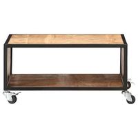 mesa de cafe - mesa de centro de madera maciza de acacia 70x70x32 cm