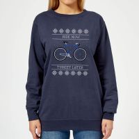 ride now turkey later womens christmas jumper - navy - xl - navy