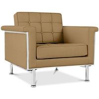 sillon con reposabrazos - tapizado en cuero - town  topo